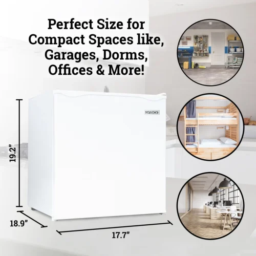 Igloo 1.6 Cu.Ft. Refrigerator With Freezer, White -Nostalgia Food IRF16WH6A feature 04 scaled