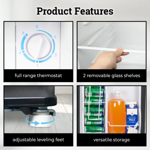 Igloo 2.6 Cu. Ft. Refrigerator W/ Freezer, Platinum -Nostalgia Food IRF26PL6A feature 02 scaled