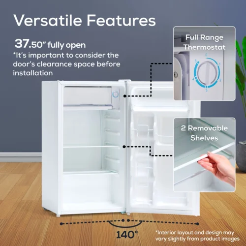Igloo 3.2 Cu. Ft. Refrigerator W/ Freezer -Nostalgia Food IRF32WH6A 04 inside scaled