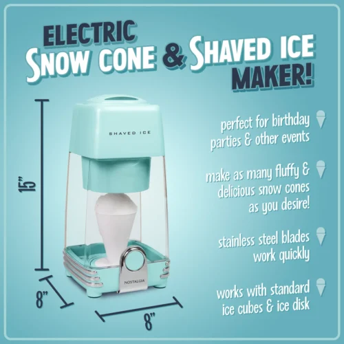 Electric Shaved Ice & Snow Cone Maker 10 Electric Shaved Ice & Snow Cone Maker -Nostalgia Food IS2AQ feature 01 scaled