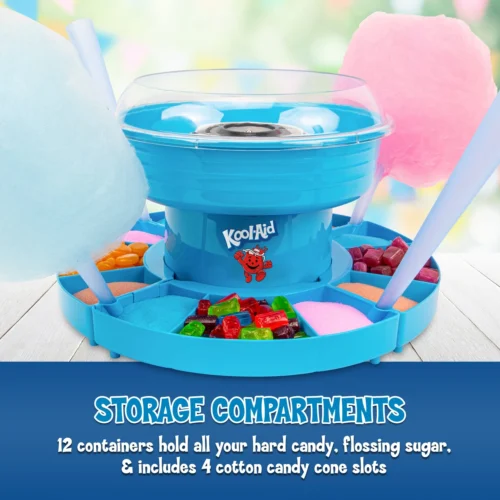 Kool-Aid Cotton Candy Maker With Lazy Susan -Nostalgia Food KAPCMLS105BL feature 03 scaled