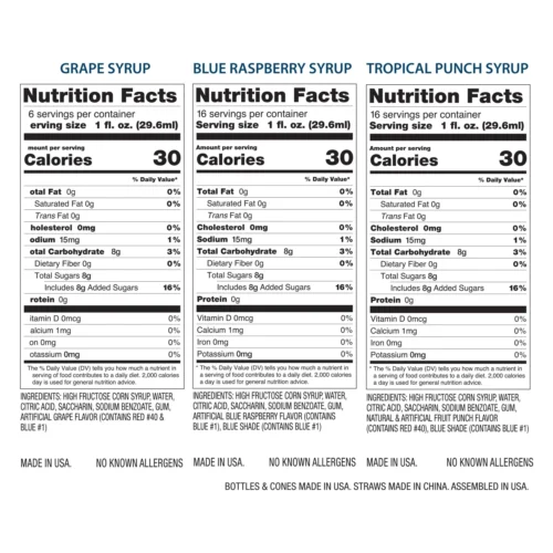 Kool-Aid Snow Cone Syrup Party Kit -Nostalgia Food KASCK3 05 Label scaled