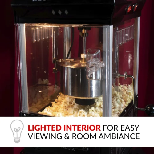 2.5 Ounce Popcorn Cart, 10-Cup, With 5-Quart Popcorn Bowl, 45-Inches Tall -Nostalgia Food KPM220CTBK 03 scaled