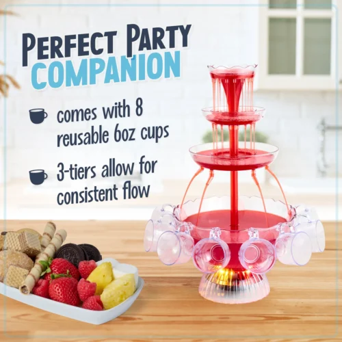 3-Tier Lighted Party Fountain -Nostalgia Food LPF230 02 perfectparty