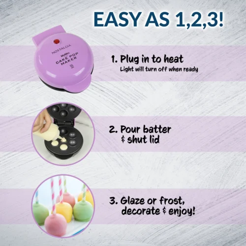 MyMini Cake Pop Maker, Purple -Nostalgia Food MCKP5VP feature 03 scaled