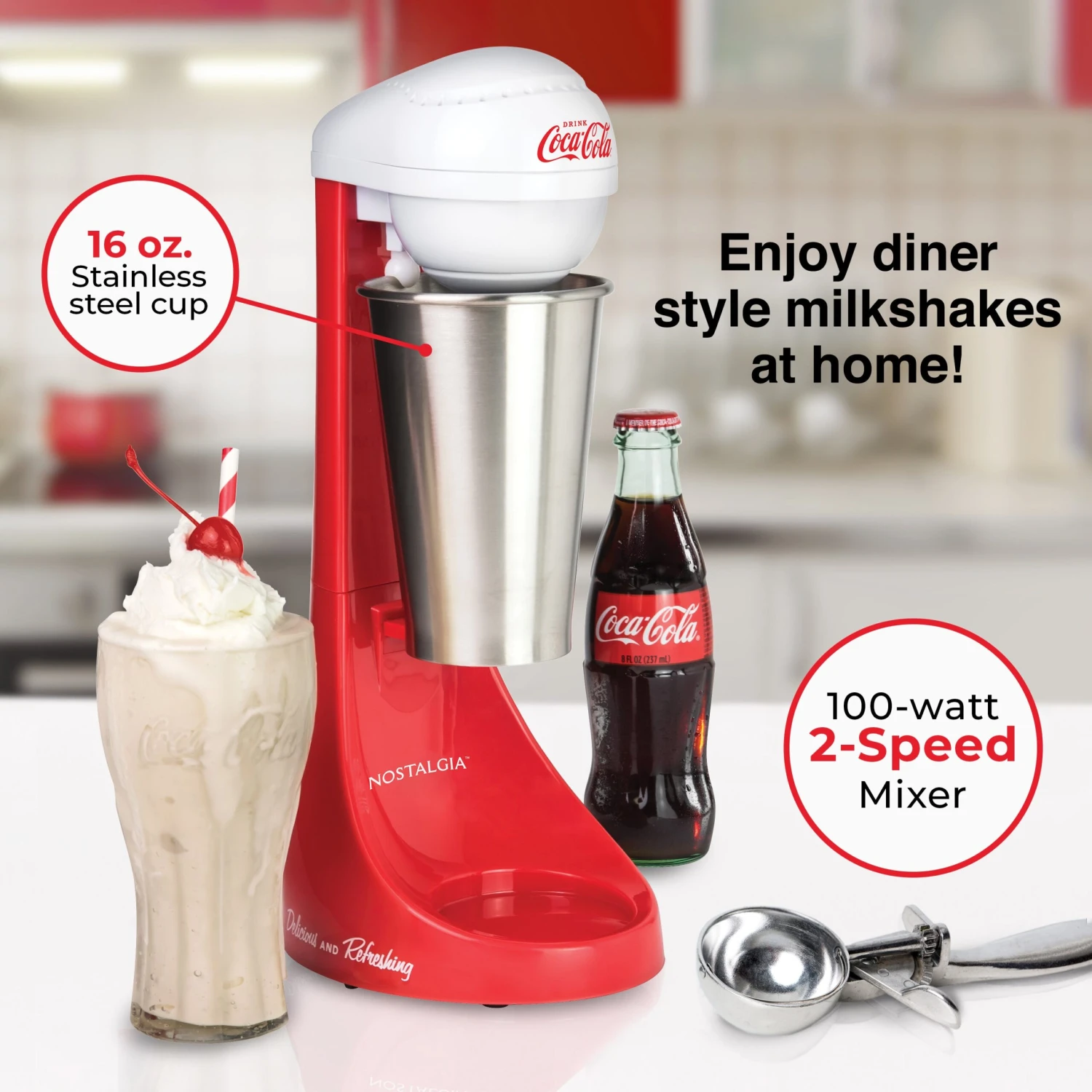 Coca-Cola® Limited Edition 2-Speed Milkshake Maker 3 Coca-Cola® Limited Edition 2-Speed Milkshake Maker - Image 3