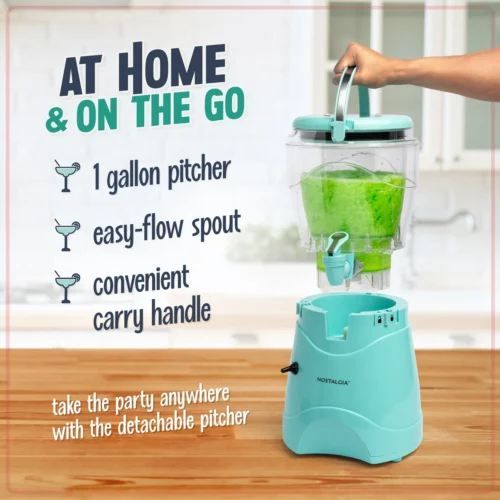 1-Gallon Margarita & Slush Machine, Aqua -Nostalgia Food MSB1AQ 02