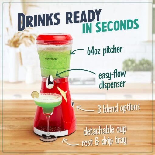 64-Ounce Margarita And Slush Maker -Nostalgia Food MSB64 02 DrinksReady