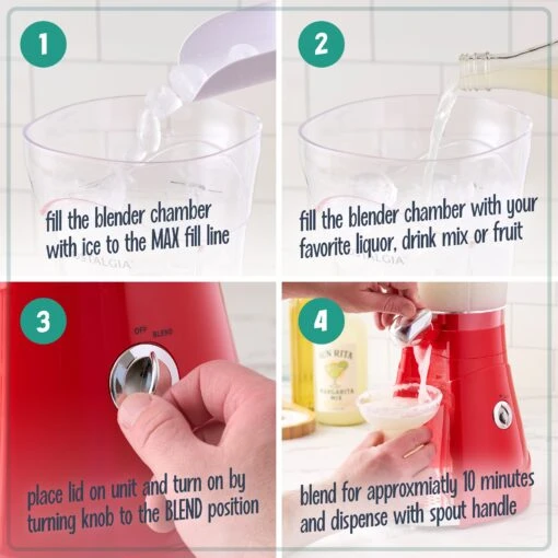 64-Ounce Margarita And Slush Maker -Nostalgia Food MSB64 04 Steps
