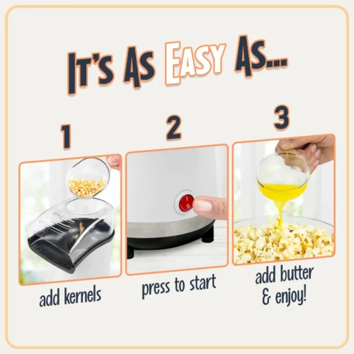 Air-Pop Popcorn Maker, White -Nostalgia Food NAPH16WHSB6A 02 scaled