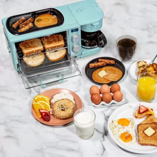 Retro 3-in-1 Breakfast Station -Nostalgia Food NBSTPM3AQ6A 08 breakfastoverhead scaled