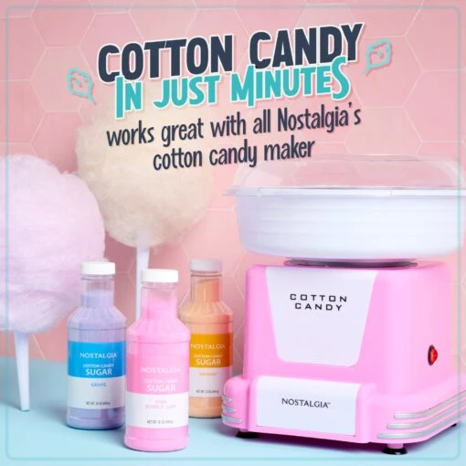 Cotton Candy Flossing Sugar - Grape, Pink Bubble Gum, Orange - 3 Pack -Nostalgia Food NCCFS301 02 justminutes c65f5574 064d 427e 9f33 885c4c116e04