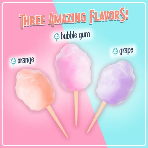 Cotton Candy Flossing Sugar - Grape, Pink Bubble Gum, Orange - 3 Pack -Nostalgia Food NCCFS301 06 overheadcottoncandy 58a2fa31 8d2e 4c26 bfdb 6ac2f1c8c952 scaled