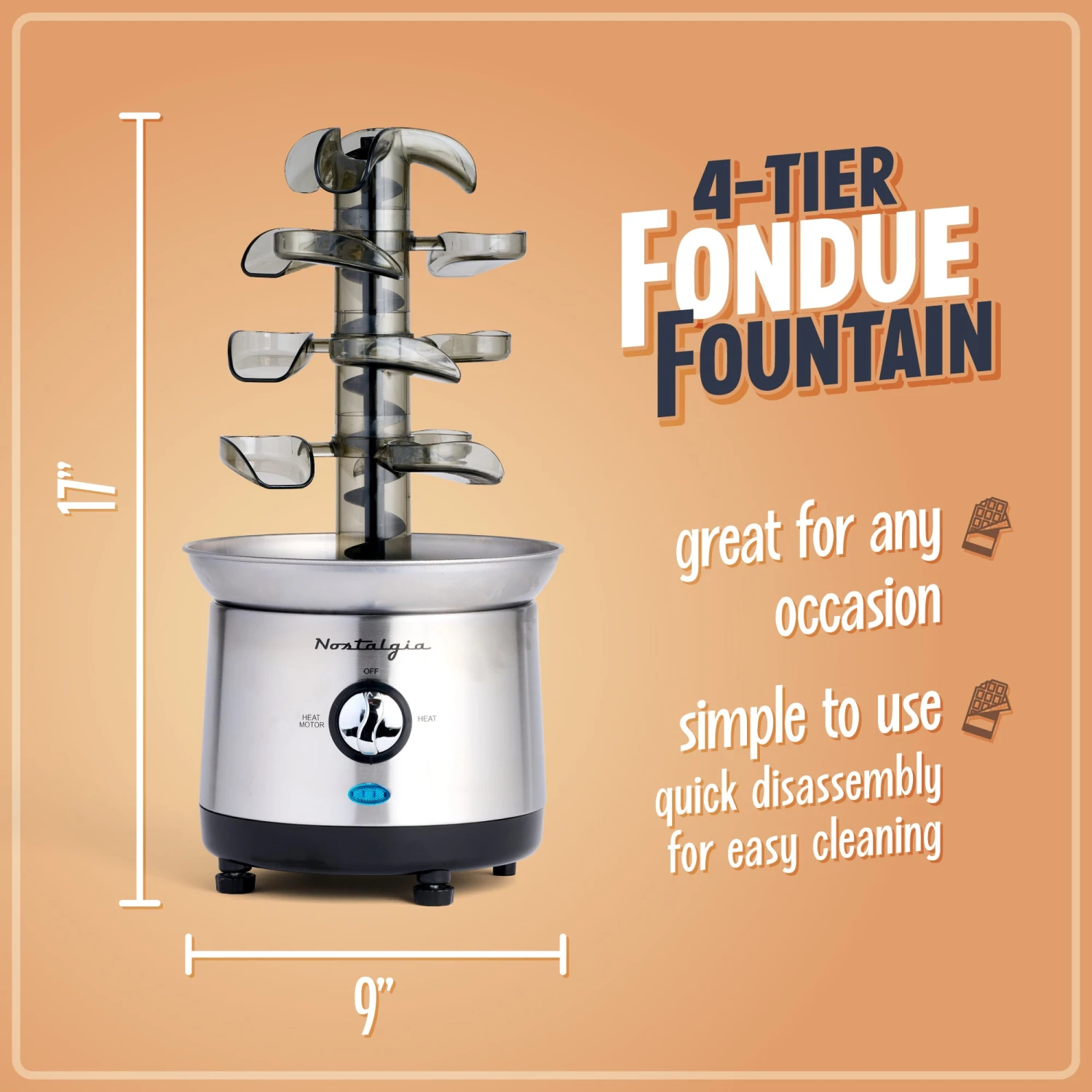 2-Pound Stainless Steel Cascading Fondue Fountain 3 2-Pound Stainless Steel Cascading Fondue Fountain - Image 3