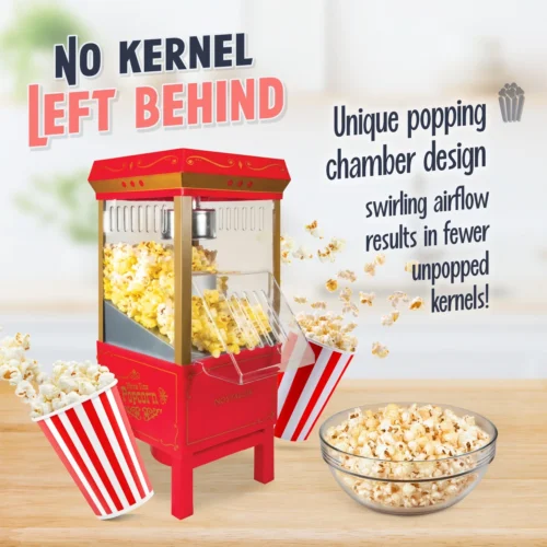12-Cup Hot Air Popcorn Maker -Nostalgia Food NHAP501RD 02 NoKernel scaled