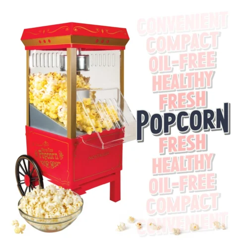 12-Cup Hot Air Popcorn Maker -Nostalgia Food NHAP501RD 04 Popcorn scaled