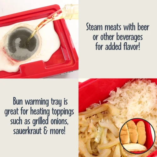 Large Diner Style Hot Dog Steamer -Nostalgia Food NHDS206RD 06 steammeats scaled