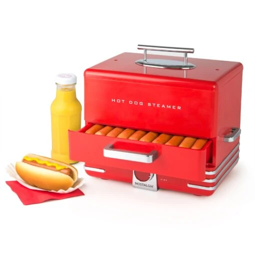 Large Diner Style Hot Dog Steamer
