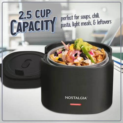 Nostalgia 20 Oz. Portable Heated Lunch Box -Nostalgia Food NLB25BB 03 Capacity scaled
