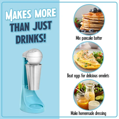 2-Speed Milkshake Maker And Drink Mixer -Nostalgia Food NMLKS100BL feature 03 scaled