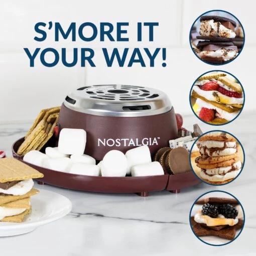 MyMini Electric S'mores Maker 9 MyMini Electric S'mores Maker -Nostalgia Food NMSM100BR feature 03