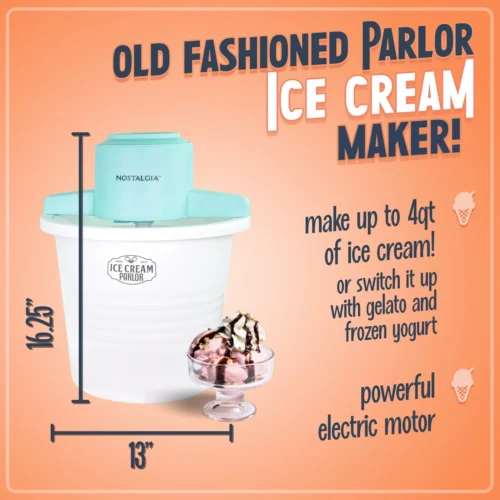 4-Quart Parlor Electric Ice Cream Maker - White -Nostalgia Food NPICMPRL4WH feature 01 fa6c71cc de63 443f 9a4a 56cf839ffd4f scaled