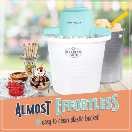 4-Quart Parlor Electric Ice Cream Maker - White -Nostalgia Food NPICMPRL4WH feature 05 696f7724 71e4 42e2 8d7f 5bc4f21f303d