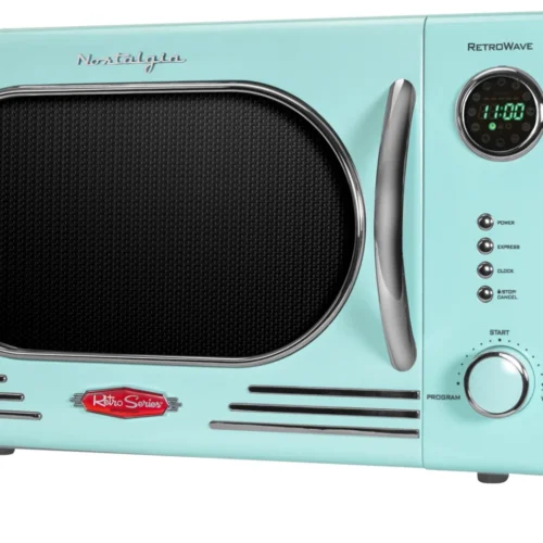 Retro 1.1 Cu Ft 1000 Watt Microwave Oven -Nostalgia Food NRMO11AQ scaled