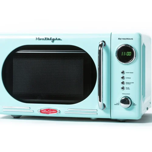 Retro 0.7 Cubic Foot 700-Watt Countertop Microwave Oven - Aqua