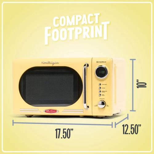 Retro 0.7 Cubic Foot 700-Watt Countertop Microwave Oven - Yellow -Nostalgia Food NRMO7YW6A feature 04 scaled