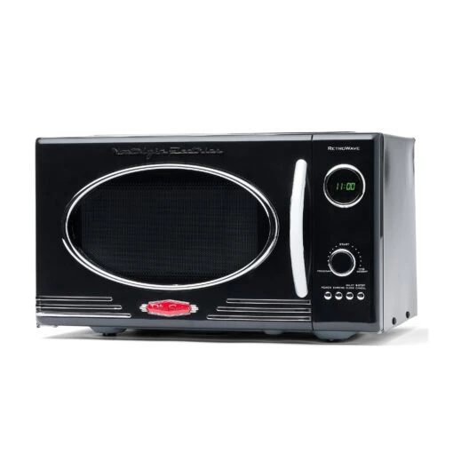 Retro 0.9 Cubic Foot 800-Watt Countertop Microwave Oven - Black