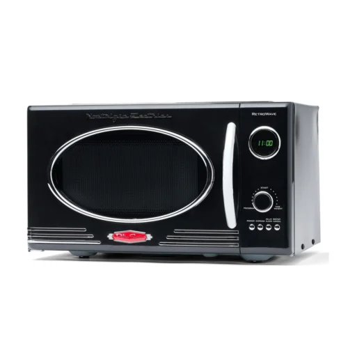 Retro 0.9 Cubic Foot 800-Watt Countertop Microwave Oven - Black