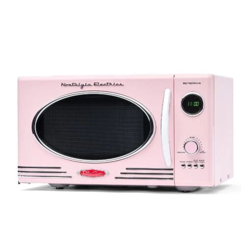 Retro 0.9 Cubic Foot 800-Watt Countertop Microwave Oven - Pink