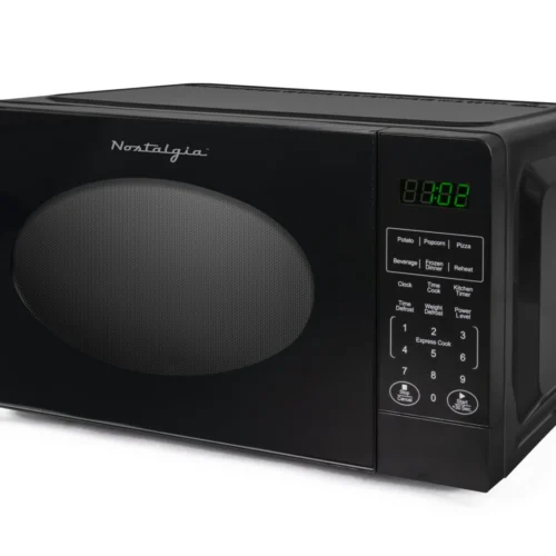 Retro 0.7 Cubic Foot Countertop Microwave Oven - Black (Derivative) -Nostalgia Food NRMOGZ7BK6A 03 scaled