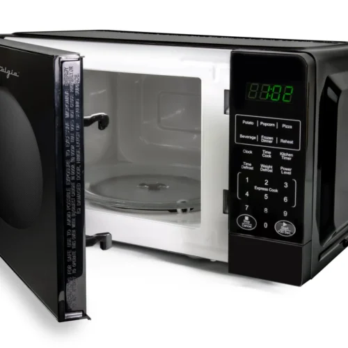 Retro 0.7 Cubic Foot Countertop Microwave Oven - Black (Derivative) -Nostalgia Food NRMOGZ7BK6A 04 scaled