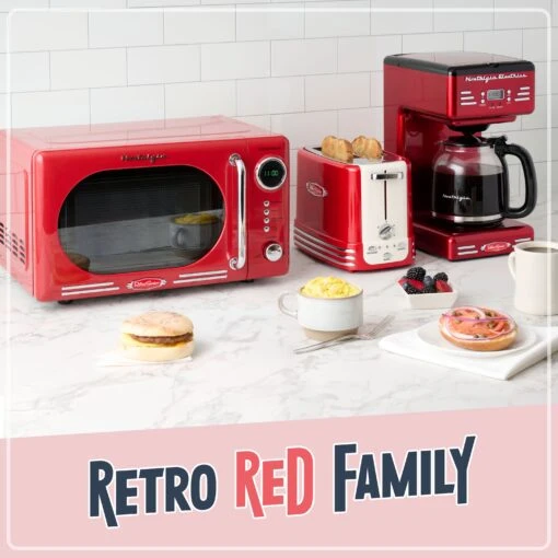 Retro Wide 2-Slice Toaster, Red -Nostalgia Food NRTOS2RR 06 redretrolifestyle