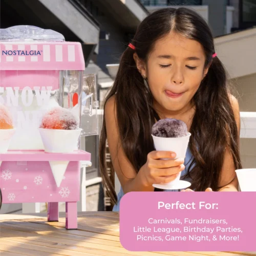 Vintage Snow Cone Maker, Pink -Nostalgia Food NSCM525PK pefect5