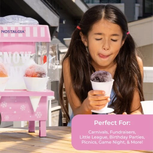 Vintage Snow Cone Maker, Pink -Nostalgia Food NSCM525PK pefect5