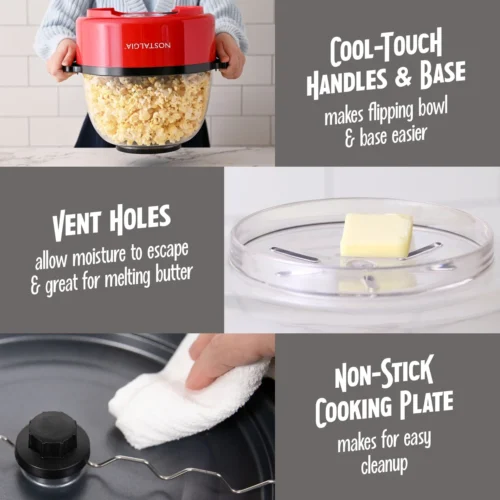 Nostalgia 6 QT Stainless Steel Stirring Popcorn Popper - Red -Nostalgia Food NSPFP6RD 03 details scaled