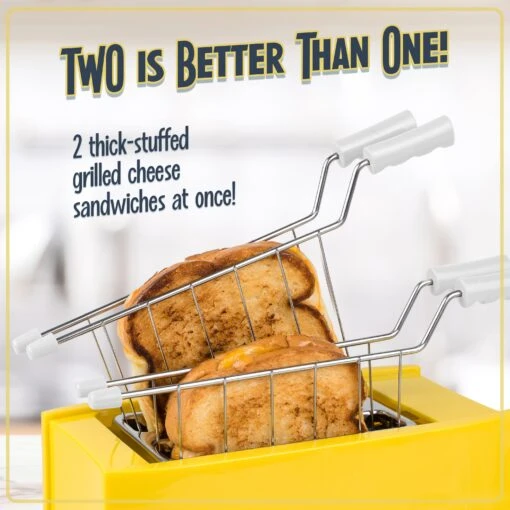 Grilled Cheese Toaster With Easy-Clean Toaster Baskets And Adjustable Toasting Dial -Nostalgia Food NTCS2YW feature 03