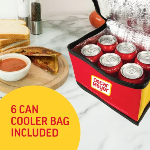Oscar Mayer Sandwich Maker With Beverage Cooler Bag -Nostalgia Food OMBCSNDM5YW 05 coolerbag scaled