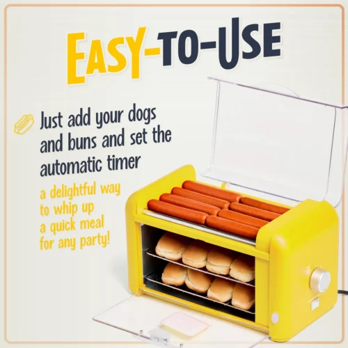 Oscar Mayer Hot Dog Roller & Bun Warmer -Nostalgia Food OMHDRTO8YW 02 EasyToUse