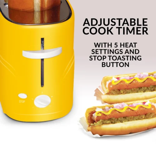 Oscar Mayer 2 Slot Hot Dog And Bun Toaster With Mini Tongs -Nostalgia Food OMHDT600YW feature 06 scaled