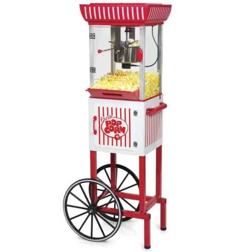 48-Inch 2.5-Oz. Popcorn Cart, Red/White