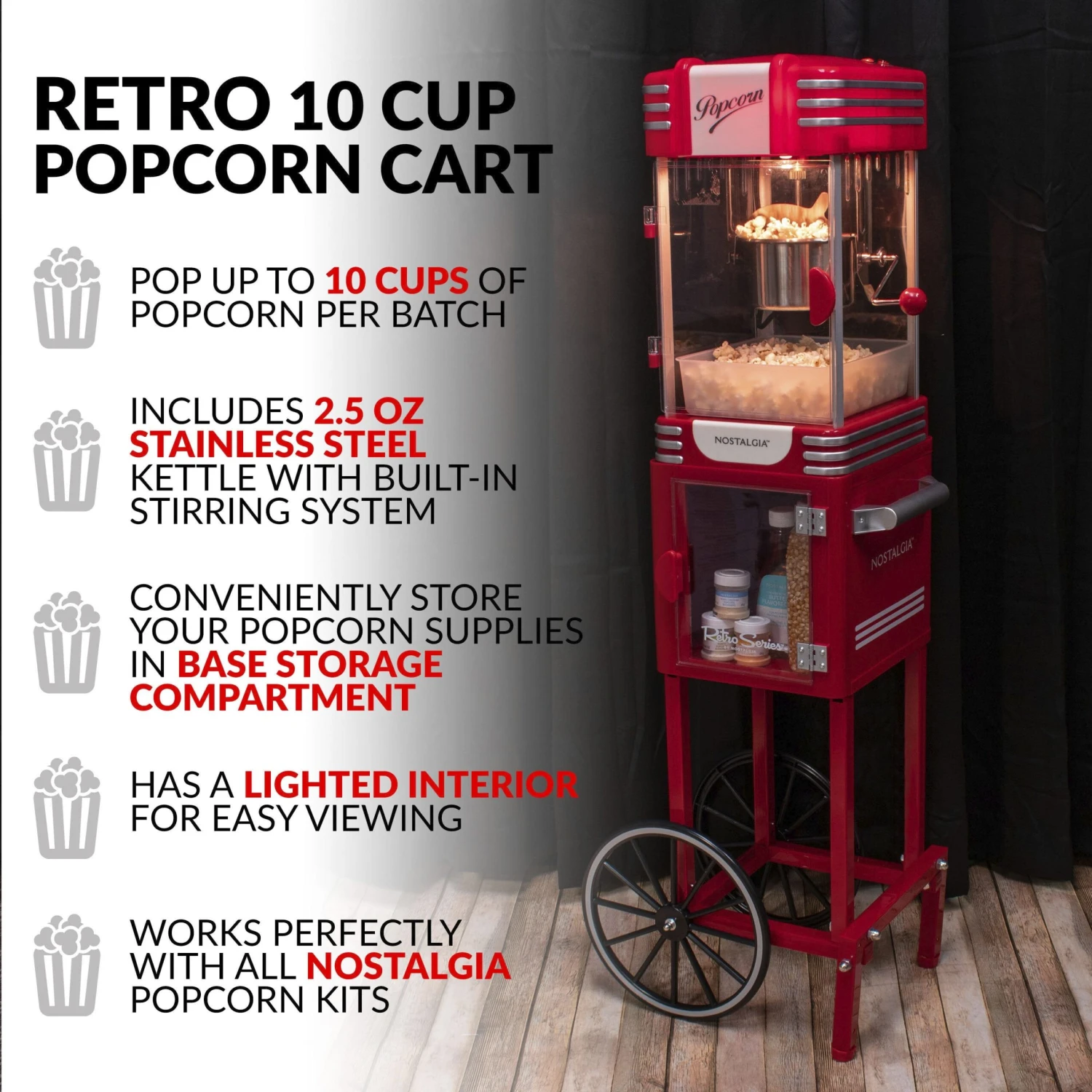 Vintage 2.5-Ounce Popcorn Cart 3 Vintage 2.5-Ounce Popcorn Cart - Image 3