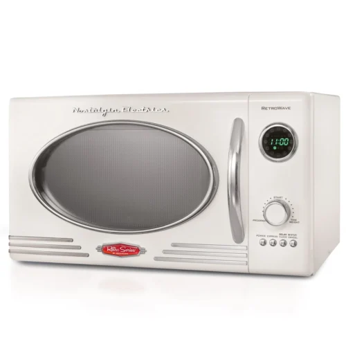 Retro 0.9 Cubic Foot 800-Watt Countertop Microwave Oven - Ivory, RMO4IVY