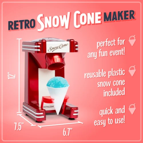 Retro Single Countertop Snow Cone Maker -Nostalgia Food RSM702 01Mainimage