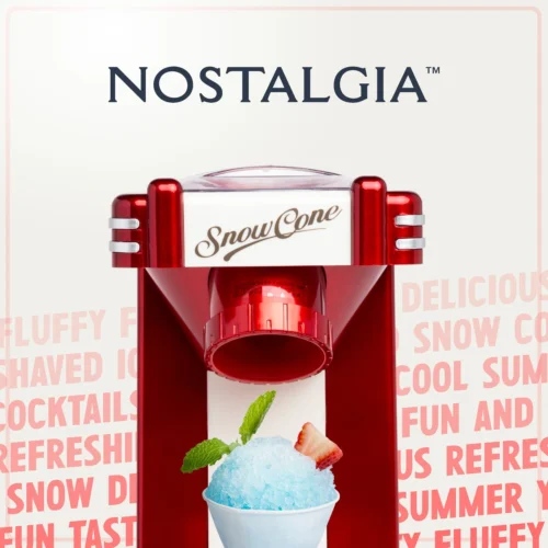 Retro Single Countertop Snow Cone Maker -Nostalgia Food RSM702 04 straighton