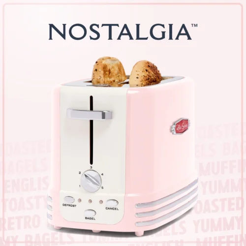 Retro 2-Slice Toaster, Pink -Nostalgia Food RTOS200PK 05 WordsLifestyle