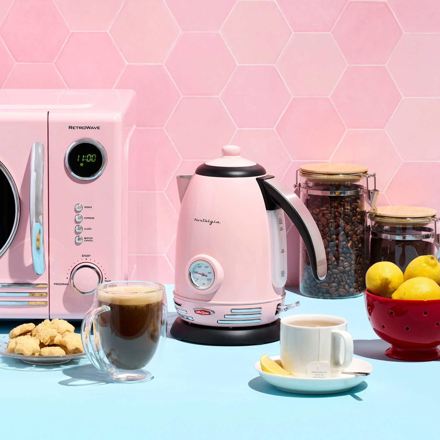 Retro 1.7-Liter Stainless Steel Electric Water Kettle With Strix Thermostat, Pink 3 Retro 1.7-Liter Stainless Steel Electric Water Kettle With Strix Thermostat, Pink - Image 3